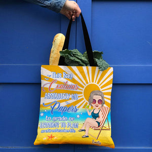 Teacher, This Bag Contains Absolutely No Papers To Grade, Teacher Tote Bag, Personalized Tote Bag, Gift For Teacher - Tote Bag - GoDuckee