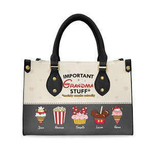 Personalized Gifts For Grandma Leather Bag Important Grandma Stuff 05QHTI200224 - Leather Bags - GoDuckee