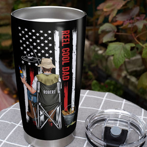 Reel Cool Dad Personalized Tumbler, Gift For Fishing Dad, Father's Day Gift - Tumbler Cup - GoDuckee