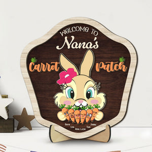 Personalized Gifts For Grandma Wood Sign Welcome To Nana's Carrot Patch 05KATI160224 - Wood Signs - GoDuckee