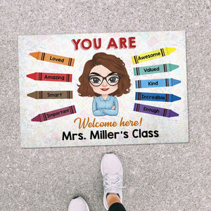 You Are Loved, Amazing, Smart, Important, Personalized Doormat, Gift For Teacher - Doormat - GoDuckee
