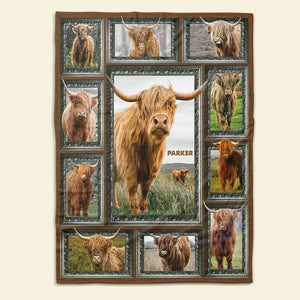 Highland Cow - Personalized Photos Collage Blanket 031qhti311224 - Blanket - GoDuckee