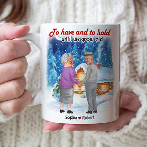 Love Is Growing Old Together, Couple Gift, Personalized Mug, Old Couple Mug - Coffee Mug - GoDuckee