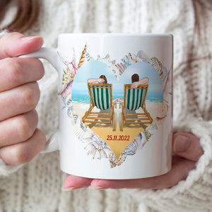 My Soulmate Always & Forever, Personalized White Mug, Beach Couple, Gift For Couple - Coffee Mug - GoDuckee