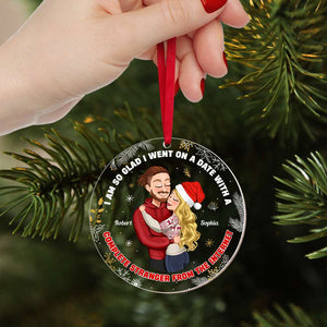 I'm So Glad I Went On A Date, Couple Gift, Personalized Acrylic Ornament, Internet Couple Ornament, Christmas Gift 01NATI190923HH - Ornament - GoDuckee
