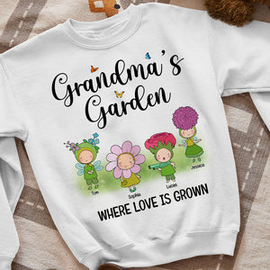 Grandma's Garden, Gift For Grandma, Personalized Shirt, Flower Grandkids Shirt, Grandma Gift - Shirts - GoDuckee