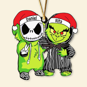 Gift For Friends, Couple, Personalized Acrylic Ornament, Besties Santa Hat Ornament, Christmas Gift 03ACDT290923-6 - Ornament - GoDuckee