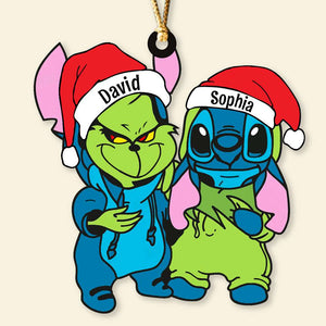 Gift For Friends, Couple, Personalized Acrylic Ornament, Besties Santa Hat Ornament, Christmas Gift 03ACDT290923-1 - Ornament - GoDuckee