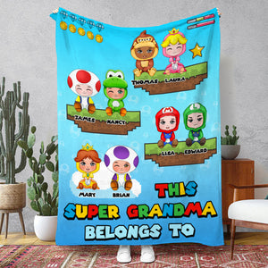 Super Grandma Grandkids 04NADT220423HA Personalized Blanket - Blanket - GoDuckee