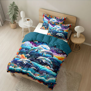 Gifts For Dolphin Lover Quilt Bed Set 045huti220125 - Blanket - GoDuckee