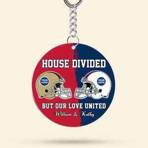 Personalized Gifts For Football Couple Keychain 03huti240125 House Divided - Keychains - GoDuckee