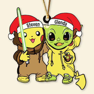 Gift For Friends, Couple, Personalized Acrylic Ornament, Besties Santa Hat Ornament, Christmas Gift 03ACDT290923-7 - Ornament - GoDuckee