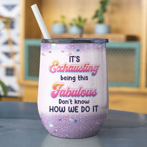 Funny Unicorn Besties Personalized Wine Tumbler - Wine Tumbler - GoDuckee