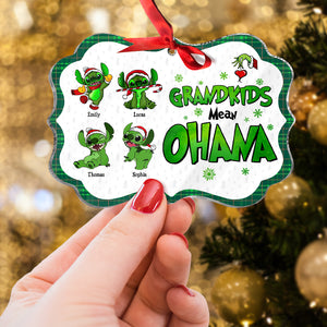 Gift For Family, Personalized Acrylic Ornament, Green Alien Kids Ornament, Christmas Gift 01OHTI191023 - Ornament - GoDuckee