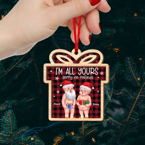 I'm All Yours, Couple Gift, Personalized Wood Ornament, Old Couple Ornament, Christmas Gift - Ornament - GoDuckee