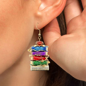 Bookstack Earrings - Gifts For Book Lovers 01nati280625 - Earrings - GoDuckee