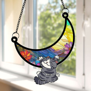 Personalized Gifts For Cat Lovers Suncatcher Window Hanging Ornament 03qhti270424 - Ornaments - GoDuckee