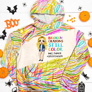 Broken Crayons Still Color, Color Personalized 3D Shirt, Gifts For Teacher - AOP Products - GoDuckee