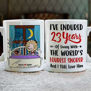 I've Endured Living With The World's Loudest Snorer, Couple Gift, Personalized Mug, Funny Couple Mug - Coffee Mug - GoDuckee