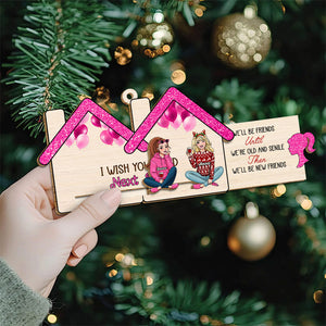 Personalized Christmas Gifts For Friends Wooden Slider Ornament 03xqti181024 - Ornament - GoDuckee