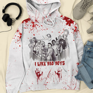 I Like Bad Boys, Gift For Horror Lover, 3D AOP Shirt, Villain Characters Shirt, Halloween Gift 01QHTI210723 - AOP Products - GoDuckee