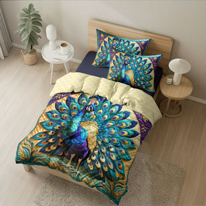 Personalized Gifts For Peacock Quilt Bed Set 04huti210125 - Blanket - GoDuckee