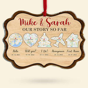 Couple Story Personalized Map Acrylic Ornament, Christmas Gift For Him/Her - Ornament - GoDuckee