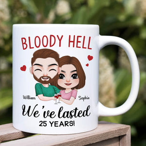 Bloody Hell, Gift For Couple, Personalized Mug, Hugging Couple Gift, Anniversary Gift - Coffee Mug - GoDuckee