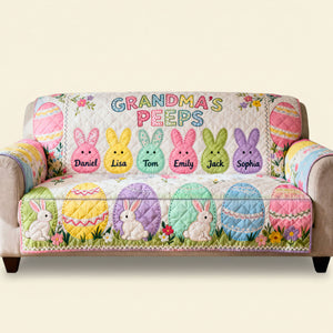 Grandma Peep Quilted Sofa Cover - Personalized Gifts For Grandma 01huti100226 - Sofa Cover - GoDuckee