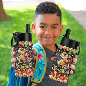 Dino Alphabet Letter Tumbler - Personalized Gifts For Kids 05tgti020725 - Tumbler Cup - GoDuckee