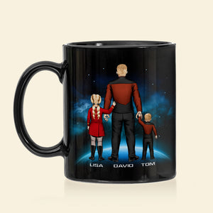 Awesome Dad And Children 02QHDT100523HH Personalized Family Black Mug - Coffee Mug - GoDuckee