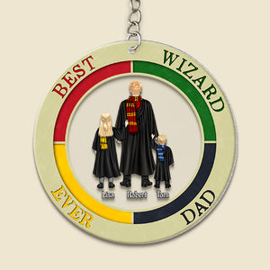 Best Wizard Dad Ever Personalized Keychain PW-KCH-01HUTI300523TM - Keychains - GoDuckee