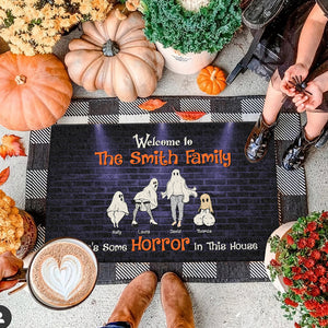 Welcome To Funny Family 03OHDT140923 Personalized Doormat, Gifts For Horror Family - Doormat - GoDuckee
