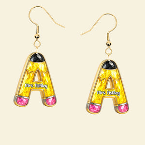 Cute Teacher Earrings - Personalized Gifts For Teachers 01huti150725 - Earrings - GoDuckee