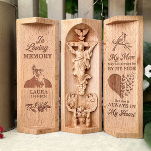 Custom Photo Gifts For Heaven Mom Openable Wooden Cylinder Sculpture 06xqti311224 - Wooden Cylinder Sculpture - GoDuckee
