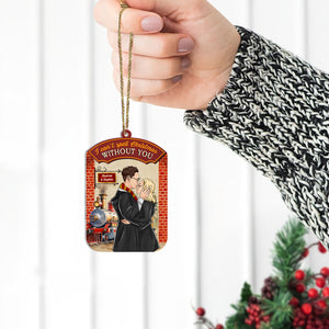 I Can't Spell Christmas Without You 04HUDT301023TM Personalized Ornament, Kissing Couple Gifts - Ornament - GoDuckee