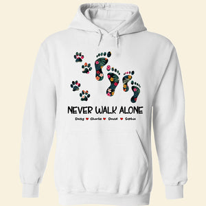 Never Walk Alone, Couple Dog Personalized T-shirt Hoodie Sweatshirt - Shirts - GoDuckee