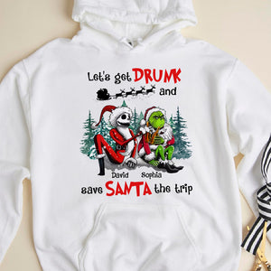 Let's Get Drunk And Save Santa The Strip 03HUDT310823 Personalized Shirt, Gifts For Friend - Shirts - GoDuckee