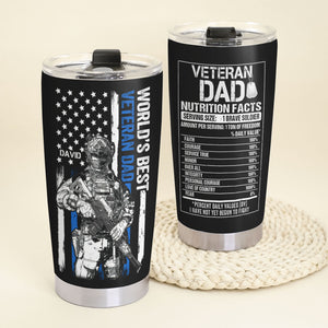World's Best Veteran Dad, Personalized Tumbler, Father's Day Gift, Gift For Veteran Dad - Tumbler Cup - GoDuckee