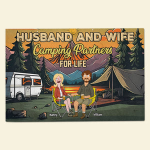 Personalized Gifts For Couple Doormat Camping Partners For Life 05xqti110225pa - Doormat - GoDuckee
