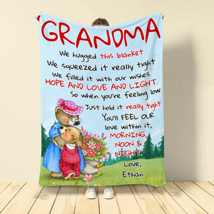 Hope And Love And Light, Personalized Blanket, Love Grandma, Gift For Grandma - Blanket - GoDuckee