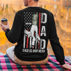 Dad Veteran Myth Legend, Personalized Shirt, Gift For Dad, Holding Hands With Dad Shirt - Shirts - GoDuckee