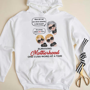 Surviving Motherhood One Cuss Word At A Time Personalized Shirt Gift For Mom - Shirts - GoDuckee