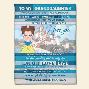 To My Granddaughter Whenever You Feel Overwhelmed Remember Whose Granddaughter-Personalized Blanket-Gift For Granddaughter-02htqn090823ha - Blanket - GoDuckee