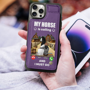Personalized Gifts For Horse Lovers Leather Flip Wallet Phone Case, My Horse Is Calling 05tgti280225 - Phone Case - GoDuckee