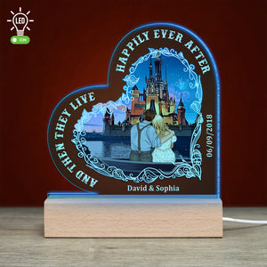 And Then They Live Happily Ever After, 05QHDT060323TM Personalized 3D Led Light Wooden Couple Gift - Led Night Light - GoDuckee