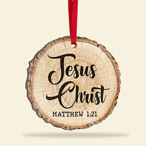Light Of The World, Personalized Wood Ornament, Christmas Name Of Jesus Ornament, Christmas Gift 03PGTI180723 - Ornament - GoDuckee