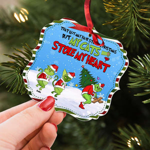 My Cats Stole My Heart, Gift For Cat Lover, Personalized Acrylic Ornament, Green Cats Ornament, Christmas Gift 01HTTI041123 - Ornament - GoDuckee