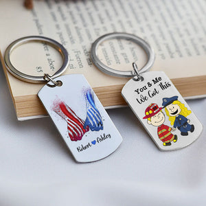 Personalized Gifts For Couple Stainless Steel Keychain, Custom Job Costumes 03qhti160125hg - Keychains - GoDuckee