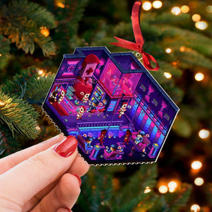 Dark Neon Isometric Room Acrylic Ornament, Gift For Game Fan 02QHTI221123 - Ornament - GoDuckee